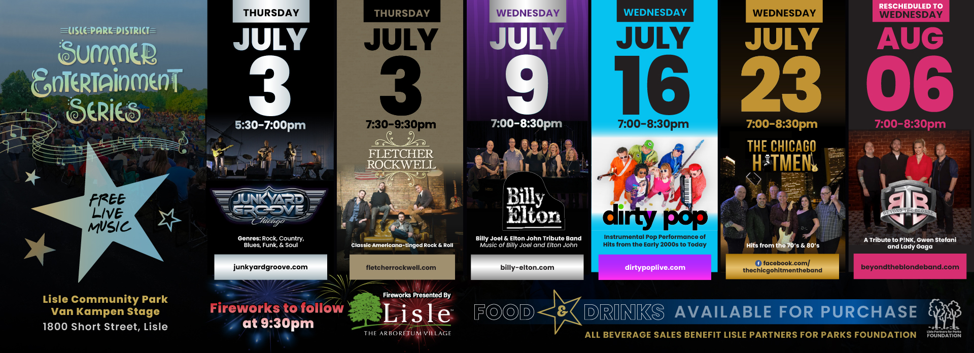 Lisle Park District 2025 Summer Entertainment Series